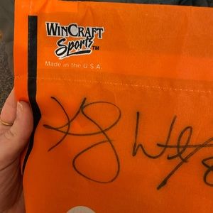 Bengals flag with Kelly Washington’s autograph